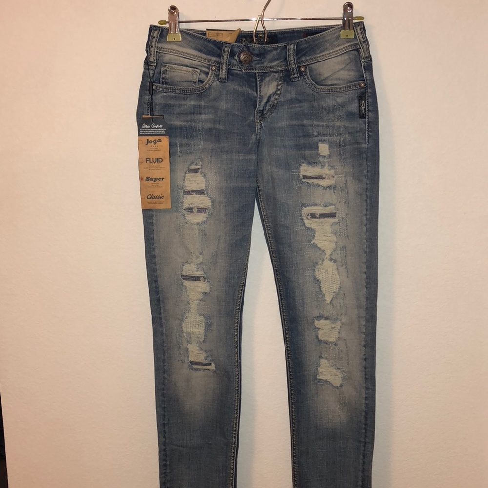 Women’s silver jeans